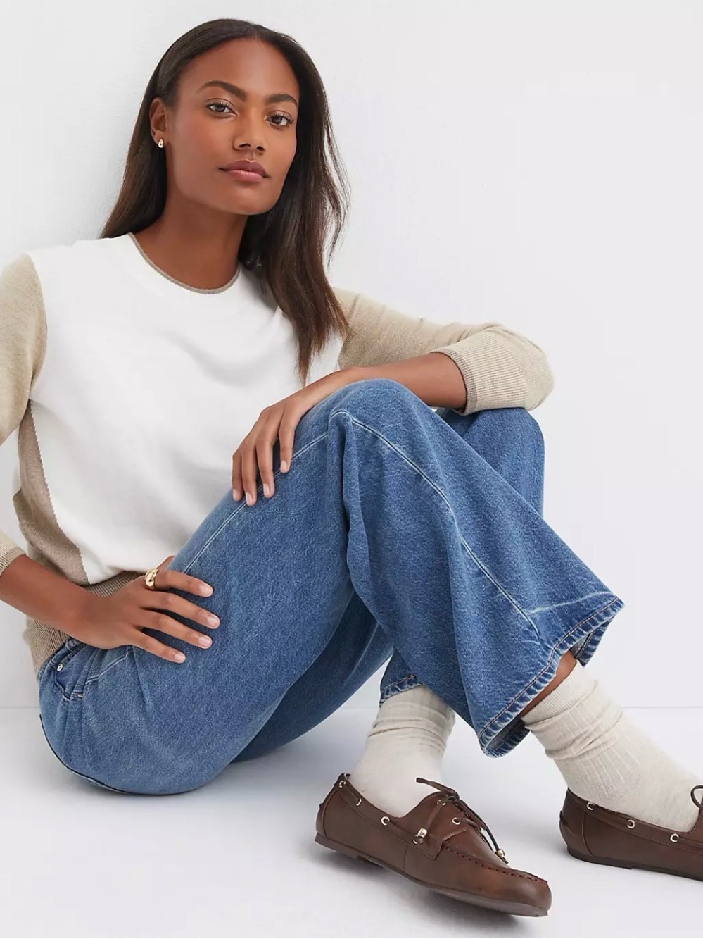Loft- Women’s Colorblock Luxe Knit Sweater